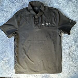 Nike Dri-Fit Polo Shirt Black Summer Breeze Logo Men’s L Golf Casual